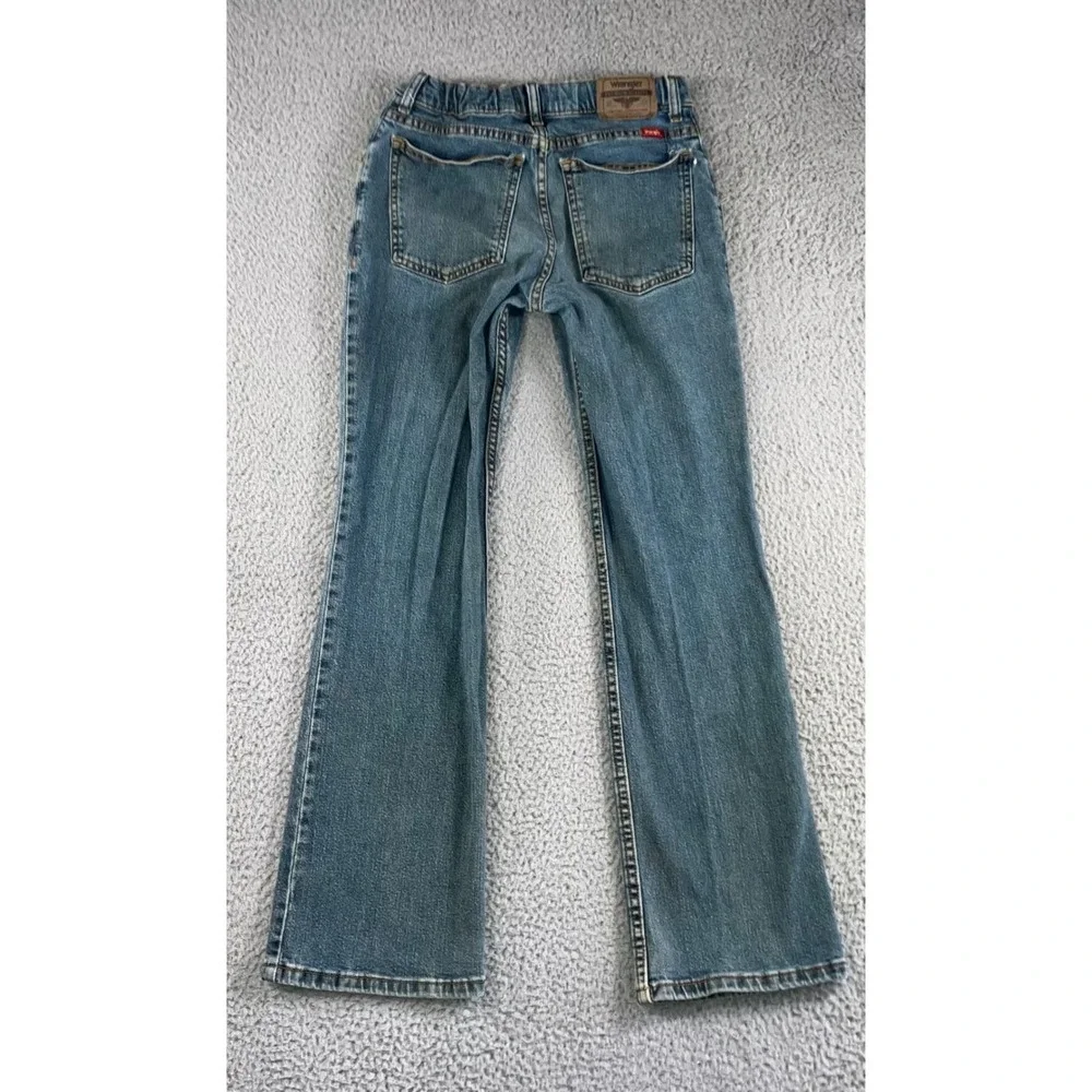 Wrangler Classic Boot Jeans Boys 16 Medium Wash Adjustable Waist Grunge‎ Western